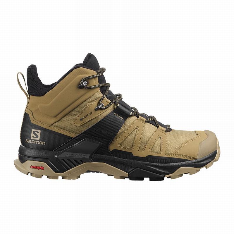 Salomon Singapore Mens Hiking Boots - X ULTRA 4 MID GORE-TEX Brown/Black | 43605-YSUV